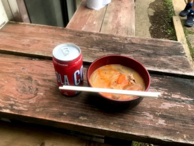 山頂売店にて勝手にエイド(笑)。