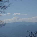甲府盆地の向こうに富士山
